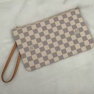 Louis Vuitton neverfull mm clutch (damier azur)